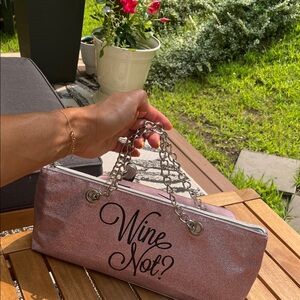 Stylish Pink Glitter Insulated Wine 🍷 Handbag